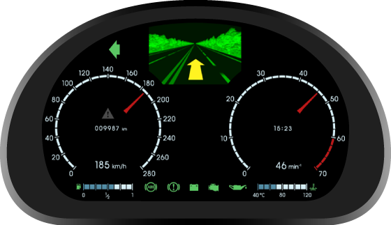 Fig. 1. Automotive virtual instrument cluster - first version.