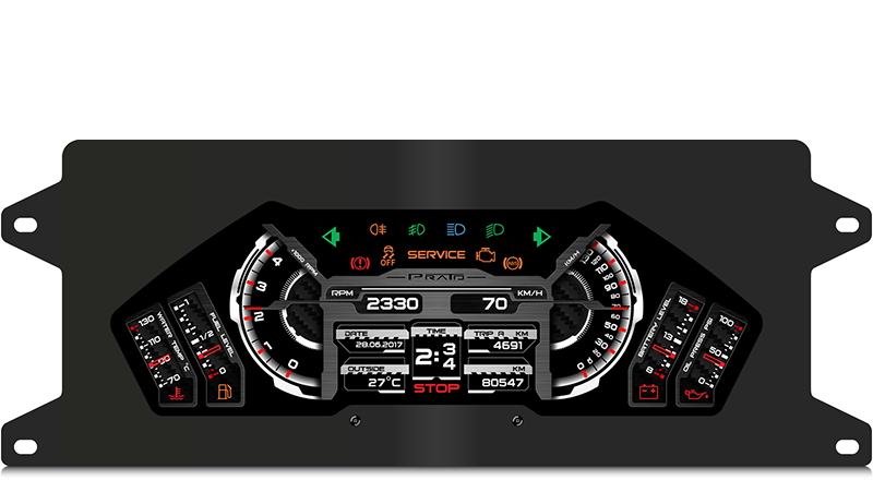 Fig. 1. VIC Laplace Z - digital LCD panel for a supercar.