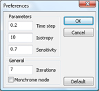 Fig. 8. Diffusion filter preferences dialog.